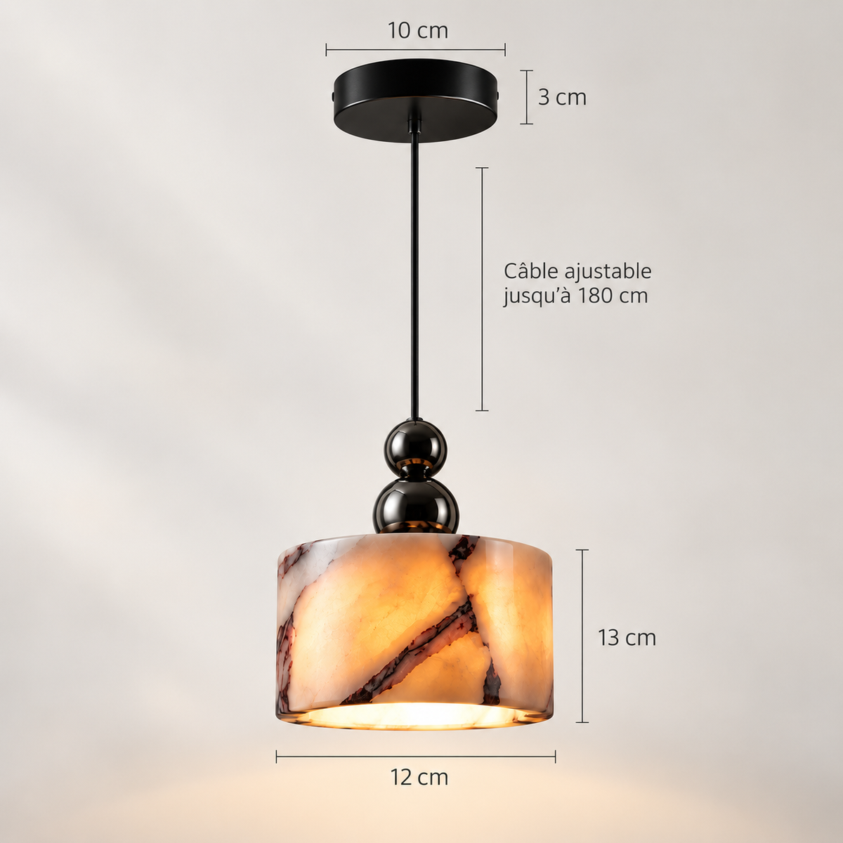 Suspension en onyx naturel – Vaelor, vue 5