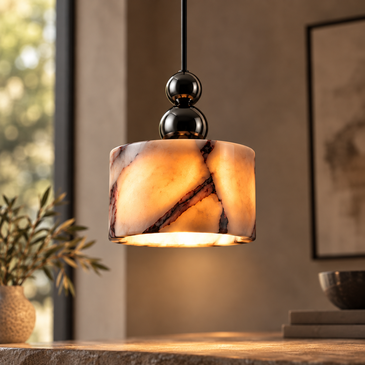 Suspension en onyx naturel – Vaelor, vue 3