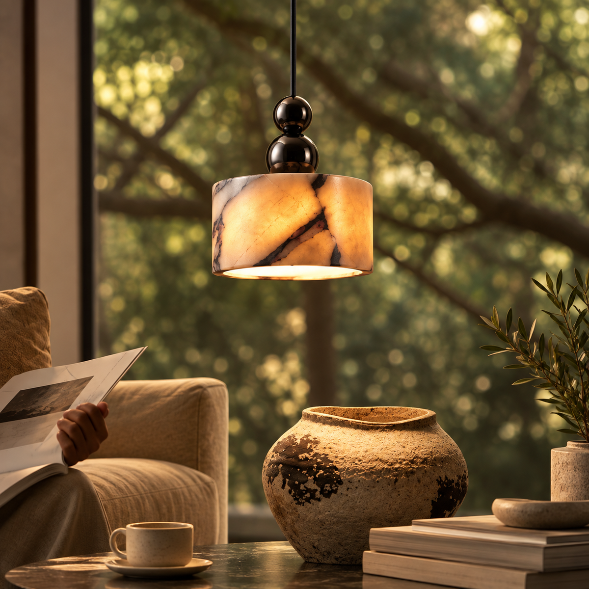 Suspension en onyx naturel – Vaelor, vue 2
