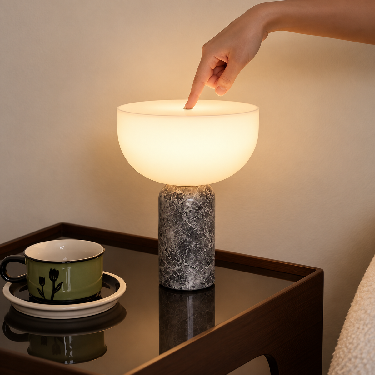 Lampe de table sans fil en marbre – Vaelor, vue 3