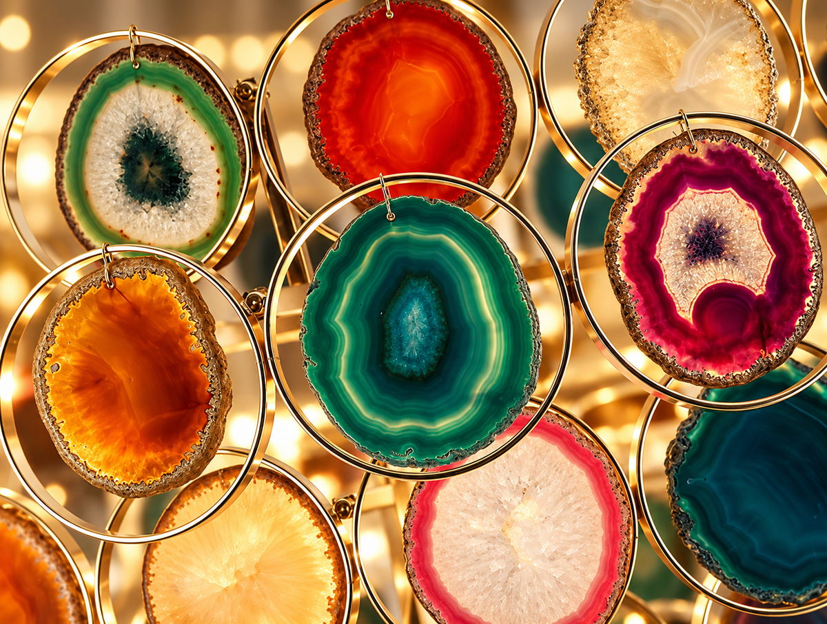 Suspension en agate colorée – Vaelor, vue 2