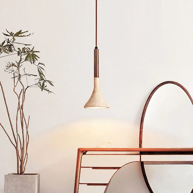 Suspension wabi-sabi en travertin – Vaelor, vue 3