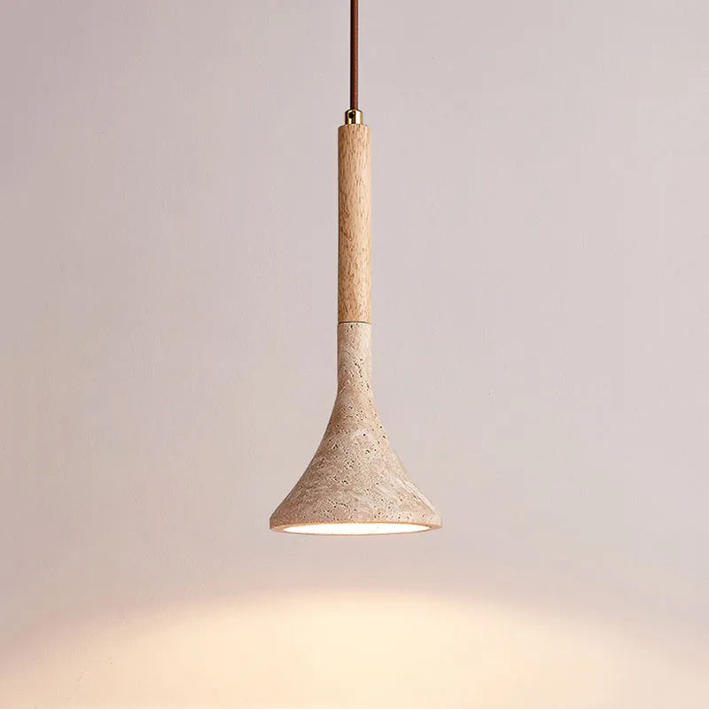 Suspension wabi-sabi en travertin – Vaelor, vue 1