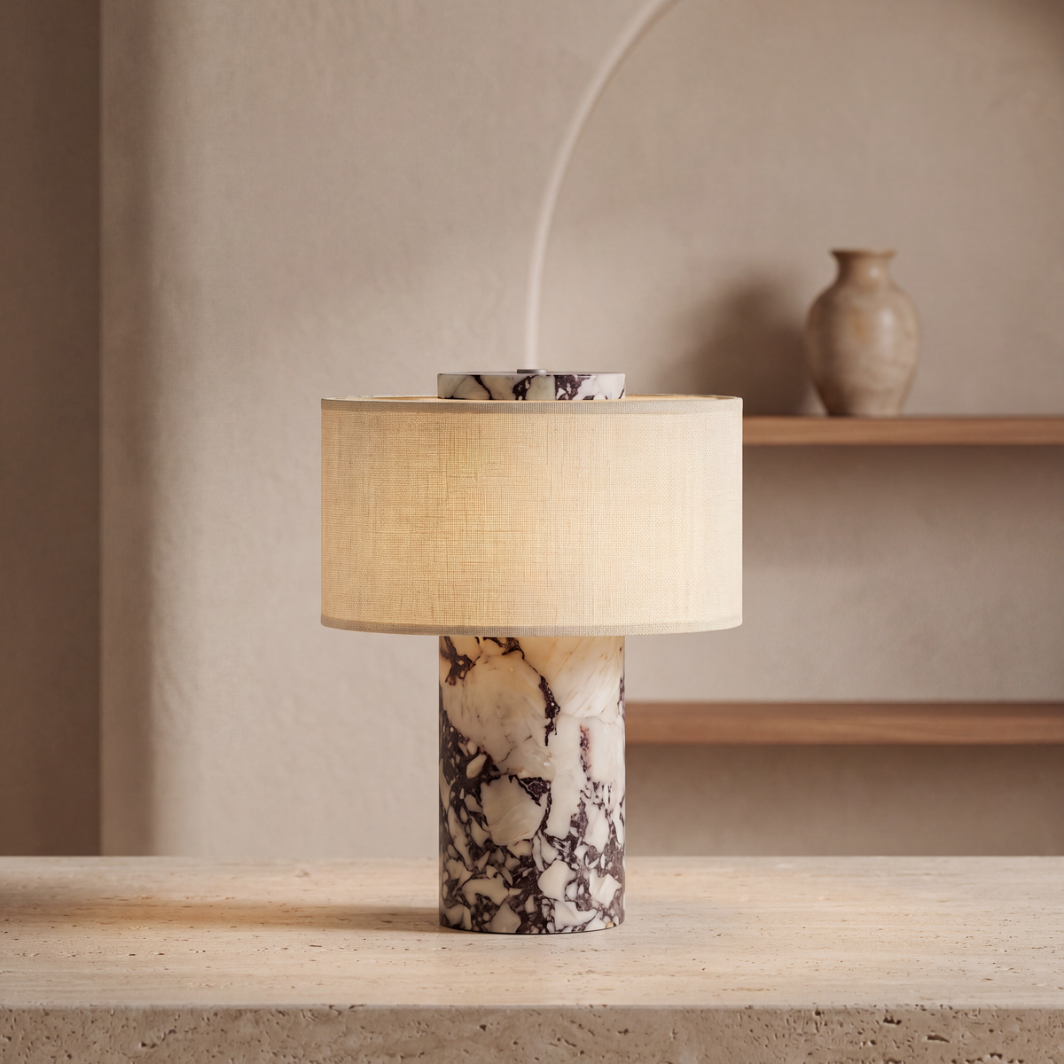 Lampe sans fil grand format en pierre – Vaelor, vue 2