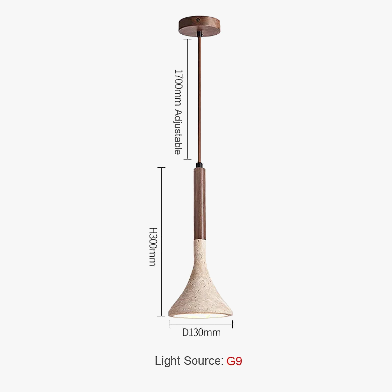 Suspension wabi-sabi en travertin – Vaelor, vue 5