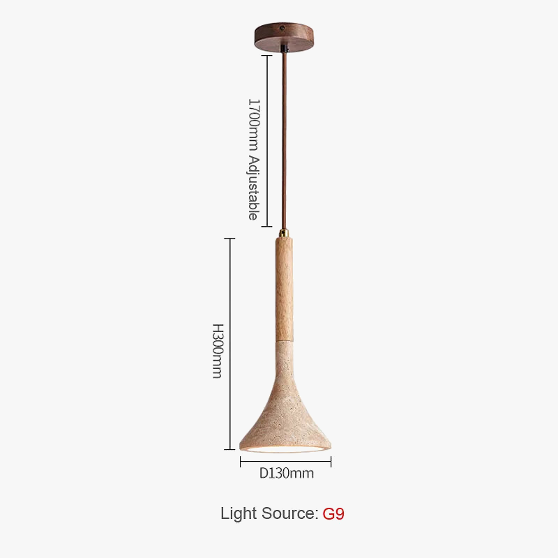 Suspension wabi-sabi en travertin – Vaelor, vue 6